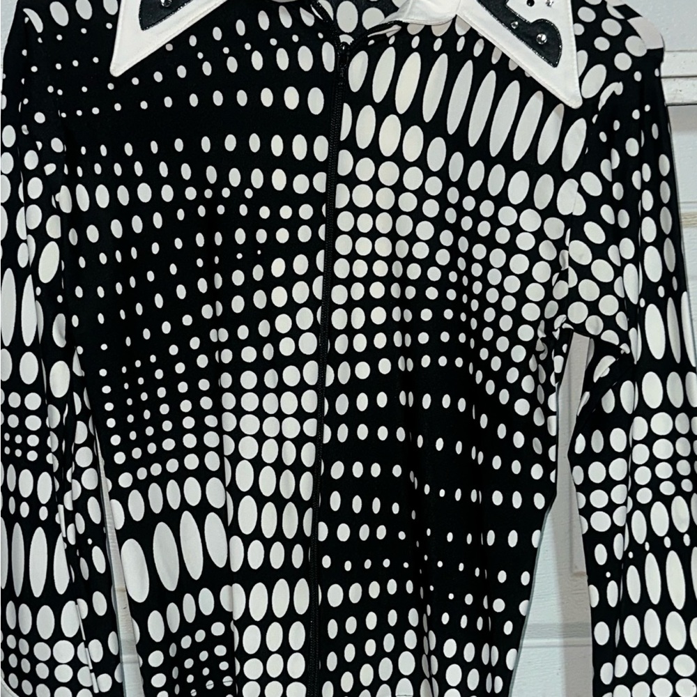 Elegant Black and White Polka Dot Women's Blouse